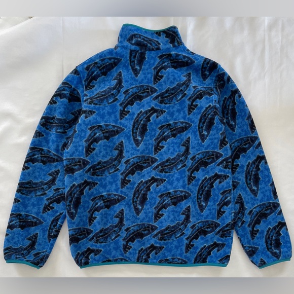 Patagonia Synchilla Snap-T Pullover Women's Size M Leaping Oasis Blue Fish - Picture 15 of 15